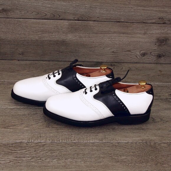 *NIB* $325 Allen Edmonds LINWOOD Golf 9 E White/Black * add $15 new Trees main image 12